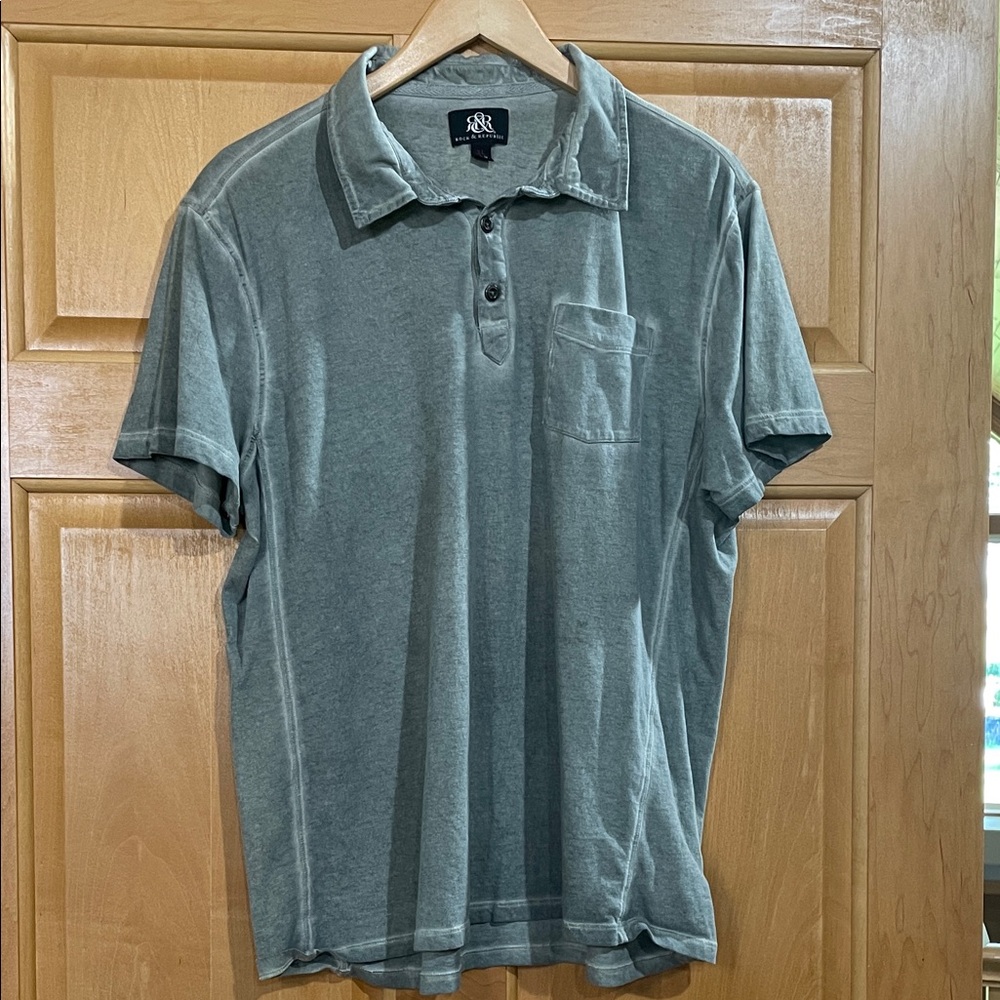 Rock & Republic Faded Green Polo Shirt